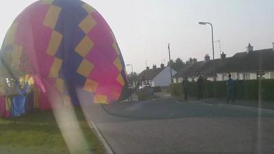 The balloon landed on a street in Gortmore, Maghera