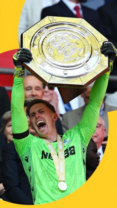 Dean Henderson holds up Community Shield