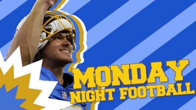 Justin Herbert celebrates a touchdown for the Los Angeles Chargers