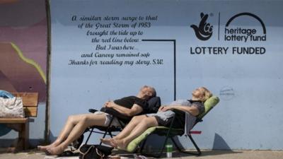 Sunbathers in Canvey Island.