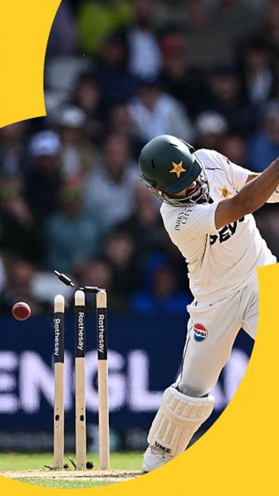 Muhammad Rizwan getting bowled 