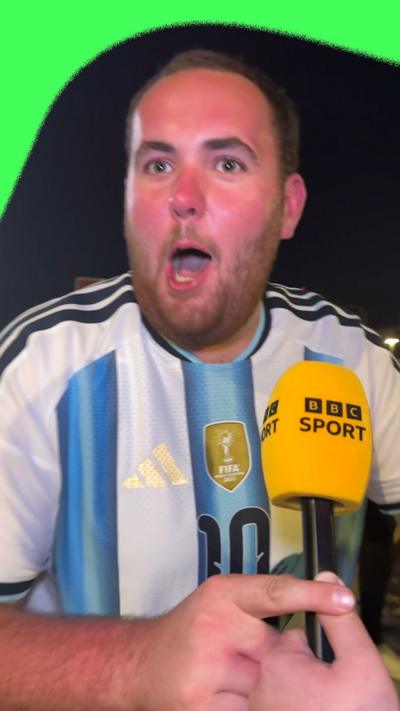 Argentina fan with BBC Sport