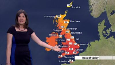 Helen Willetts presenting weather