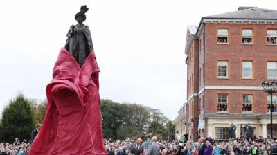 Statue being unveiled