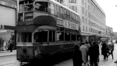 Tonight’s Fyfe Robertson casts an affectionate eye over the trams, which he describes as “so many tons of whining, rattling, clanging, swaying pure nostalgia”.