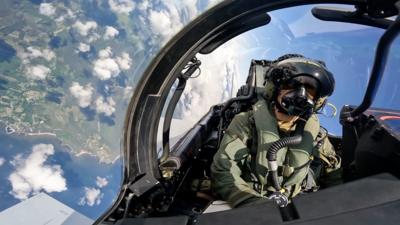 A pilot from RAF Lossiemouth patrol airspace in the Baltic