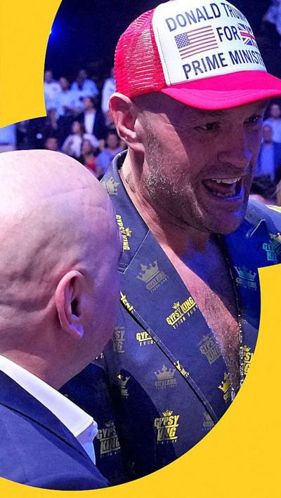 Tyson Fury talking to Dana White
