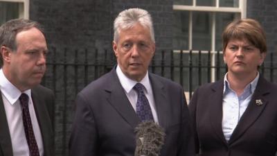 Peter Robinson says that he has asked the prime minister to consider suspending the assembly