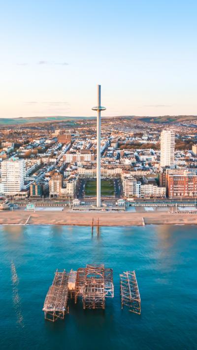 An aerial view of Brighton.
