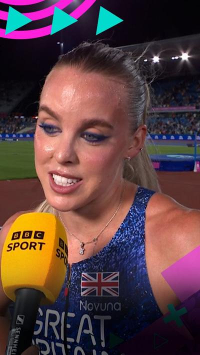 Keely Hodgkinson during her post-match interview