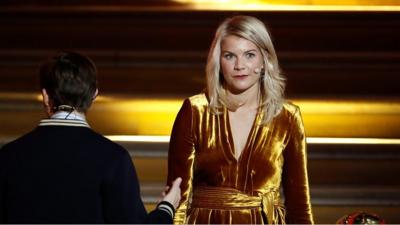 Henrik Solveig and Ada Hegerberg at the 2018 Ballon d'Or