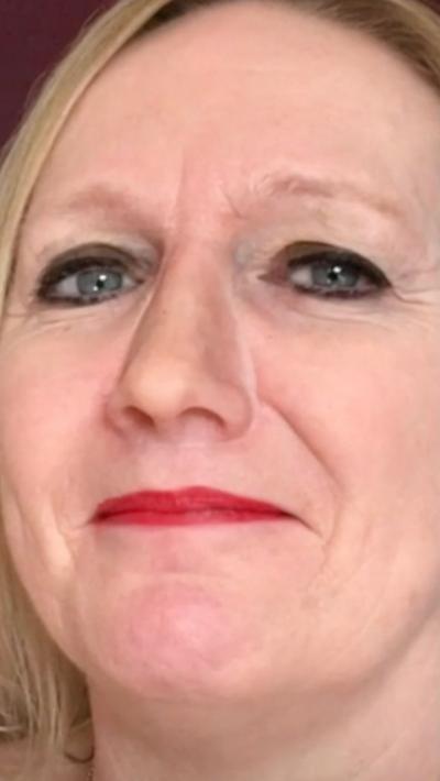 A woman with blonde hair