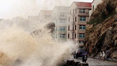 Typhoon approaching coast of China