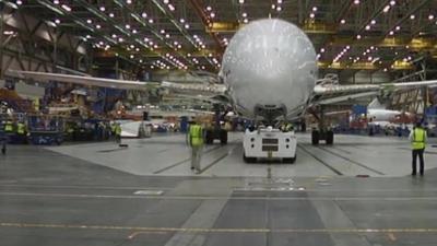 Dreamliner shell in hanger