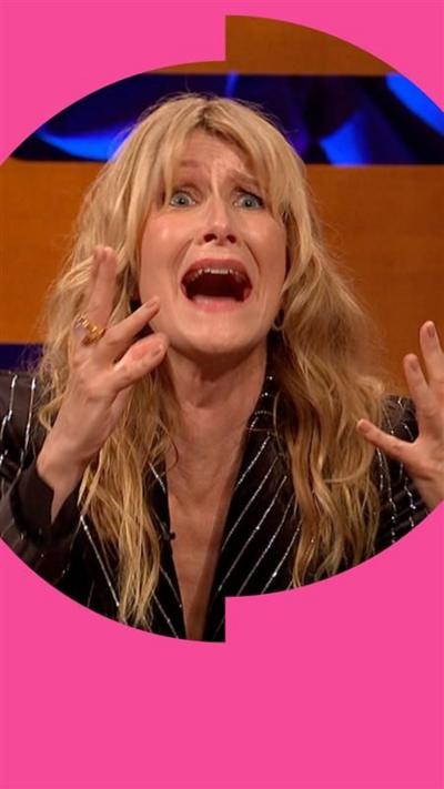 Laura Dern with a pleading expression