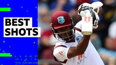 West Indies' Kraigg Brathwaite strikes the ball