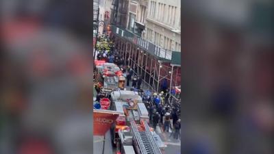 Scene from the parking garage collapse