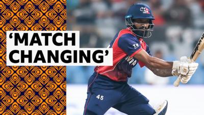 Watch Airee's match-winning 50 for Nepal who beat Scotland by seven wickets in a thrilling contest to claim their first victory on this stage since 2014.
