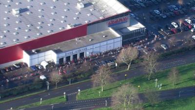 Queues outside Costco in Croydon