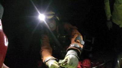 Brecon Mountain Search and Rescue Team save an injured mountain biker