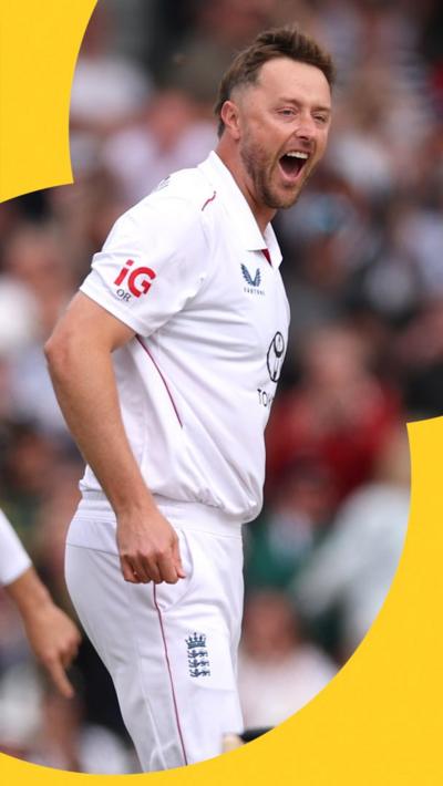 Ollie Robinson after getting a wicket 
