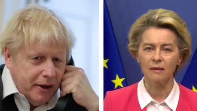 Boris Johnson and Ursula von der Leyen