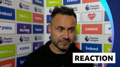 Tottenham Hotspur manager Roberto Di Zerbi during his post-match interview