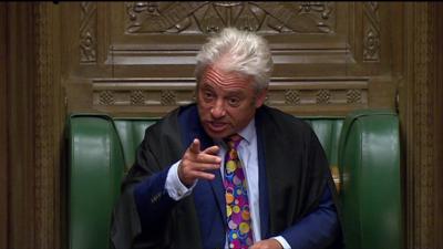 Commons Speaker John Bercow makes his views clear as Parliament is prorogued until the middle of October.