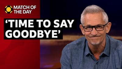 Gary Lineker signs off his final Match of the Day appearance