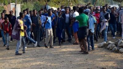 Protesters from the Oromo group in December 2015