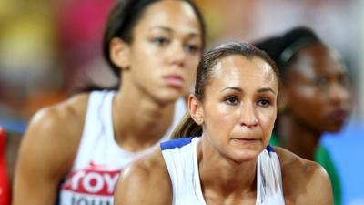 Jessica Ennis-Hill and Katarina Johnson-Thompson at the World Championships in Beijing