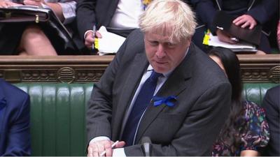 Prime Minister Boris Johnson in the House of Commons