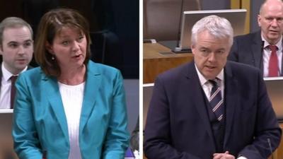 Leanne Wood and Carwyn Jones