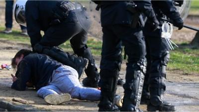 Riot police in Brussels