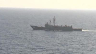 A boat searching for Egyptair Flight MS804.