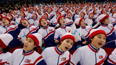 North Korean cheerleaders