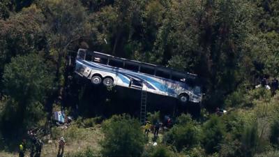 Bus crash on New York highway