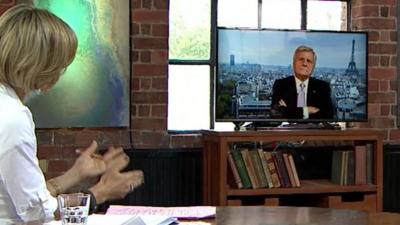 Jean-Claude Trichet talking to Emily Maitlis