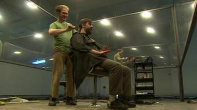 Man having his hair cut