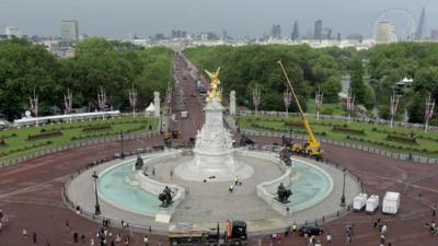 Still from timelapse footage taken from the roof of Buckingham Palace