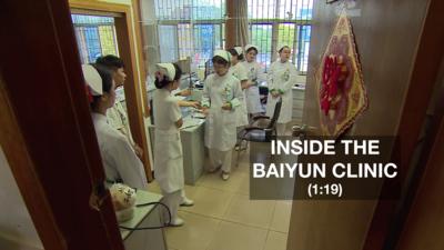 Staff at the Baiyun drug rehabilitation clinic in Guangzhou, China