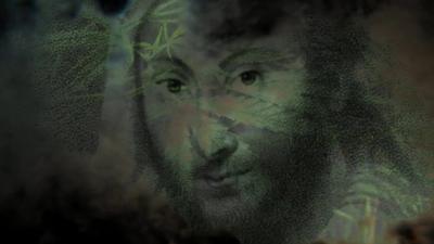 William Shakespeare with marijuana graphics