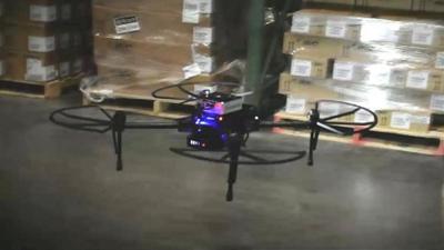 Pinc Air's flying drone scanning packages