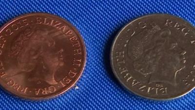 A 'silver' two pence coin