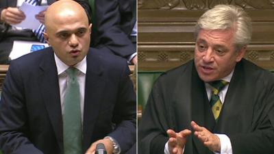 Sajid Javid and Speaker John Bercow