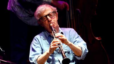 Woody Allen playing the clarinet