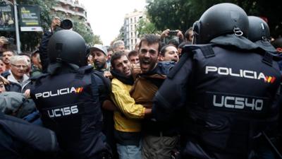 Clashes during the Catalan independence referendum