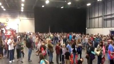 Queues at MineVention in Peterborough