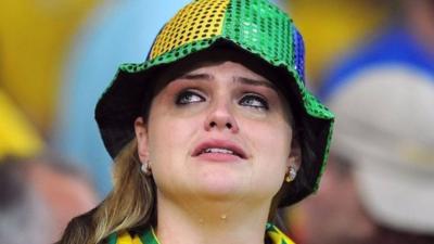 Brazil fan crying