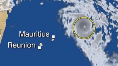 Satellite image of tropical storm Berguitta